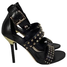 Michael Kors-Michael Kors Amal Astor Stud Sandals in Black Leather  -Black