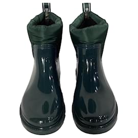 Michael Kors-Michael Kors Blakely Logo Tape Rain Boots in Racing Green PVC and Nylon -Green,Olive green