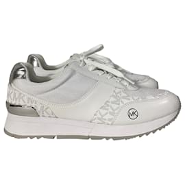 Michael Kors-Michael Kors Andi Trainer in Bright White Faux Leather -White