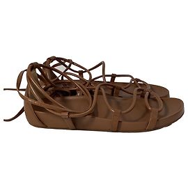 Sandales à lacets Vero de Michael Kors en cuir marron bagages Marron Rouge