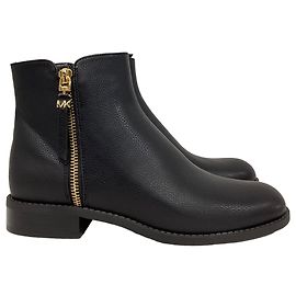 Michael Kors Britt Flat Bootie in Black Leather Black