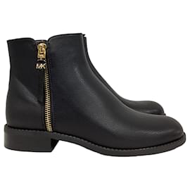 Michael Kors-Michael Kors Britt Flat Bootie in Black Leather-Black