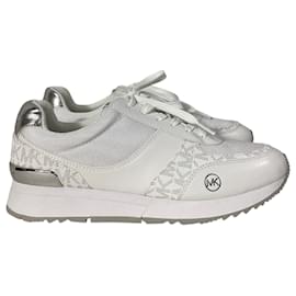 Michael Kors-Michael Kors Andi Trainer in Bright White Faux Leather -White