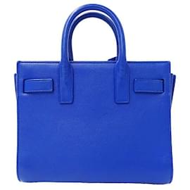 Yves Saint Laurent-Yves Saint Laurent Leather Sac de Jour Nano Bag-Blue