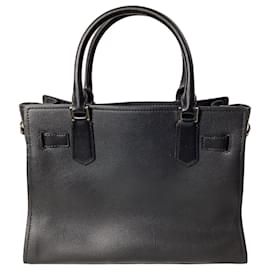 Michael Kors-Michael Kors Hamilton Medium Satchel in Black Leather-Black