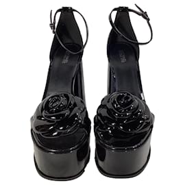 Michael Kors-Michael Kors Eloide Platform Sandals in Black Patent Leather-Black