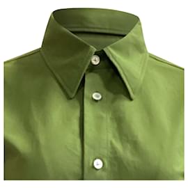 Bottega Veneta- Bottega Veneta Lace-Up Detail Shirt in Green Cotton-Green