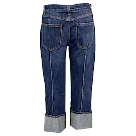 Bottega Veneta- Bottega Veneta  Rolled-Cuff Jeans in Blue Cotton Denim-Blue,Light blue
