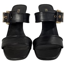 Michael Kors-Michael Kors Colby Sandals in Black Leather -Black