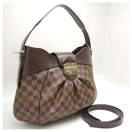 Louis Vuitton-Bolsa de Ombro Sistina Damier Louis Vuitton-Marrom