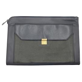 Bottega Veneta-Bottega Veneta Leather Clutch Bag-Blue