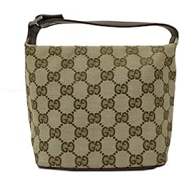 Gucci-Gucci GG Canvas Pouch-Brown,Beige