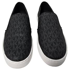 Michael Kors-Michael Kors Keaton Logo Slip-On Sneaker in Black Coated Canvas-Black