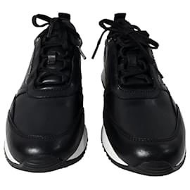 Michael Kors-Michael Kors Allie Stride Trainer in Black Leather and Nylon -Black