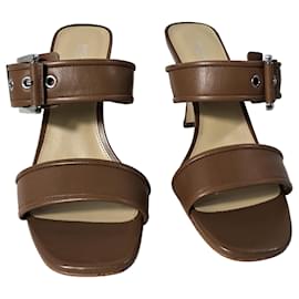 Michael Kors-Michael Kors Colby Heeled Sandals in Brown Leather-Brown