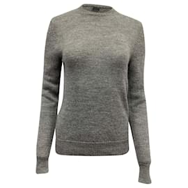 Prada- Prada Knitted Crewneck Sweater in Grey Wool-Grey