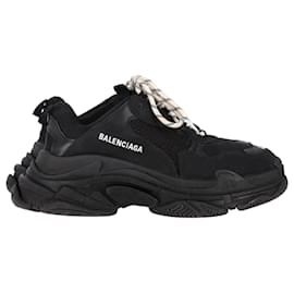 Balenciaga-Baskets Balenciaga Triple S en polyester noir-Noir