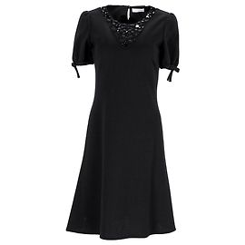 Schwarzes Polyesterkleid mit Perlen von Emilio Pucci Schwarz