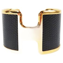 Hermès-Hermes Olympe Lizard Bangle Size 2-Black