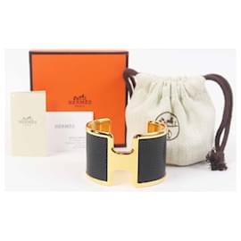 Hermès-Bracelet Hermès Olympe en Lizard Taille 2-Noir