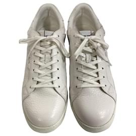 Michael Kors-Michael Kors Lace Up Keating Sneakers in Optic White Leather-White
