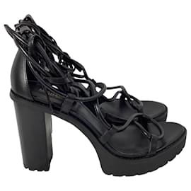 Michael Kors-Michael Kors Vero Platform Sandals in Black Leather -Black