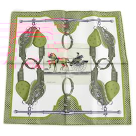Hermès-Hermes Carrick a Pomp Silk Scarf-White