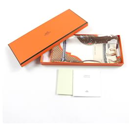 Hermès-Hermes Carrick a Pomp Silk Scarf-White
