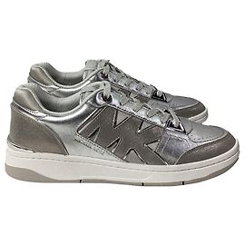 Michael Kors Rebel Sneaker in Silver Leather Silvery Metallic