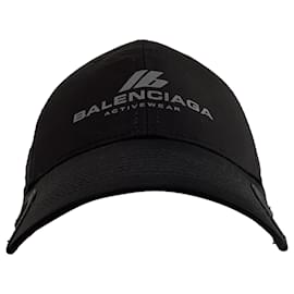 Balenciaga-Boné de beisebol em algodão preto com estampa do logo Balenciaga-Preto