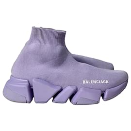 Balenciaga- Balenciaga Speed 2.0 Trainer Shoes in Purple Polyester-Purple