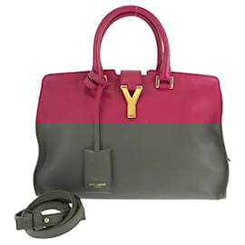 Yves Saint Laurent-Saint Laurent Paris Petit Cabas Y Line Leather 2way Bag-Pink