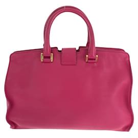 Yves Saint Laurent-Saint Laurent Paris Petit Cabas Y Line Leather 2way Bag-Pink