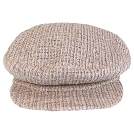 Chanel-Chanel Cotton/Rayon/Linen Coco Mark Casquette Pink Gold Hardware-Pink