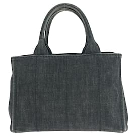 Prada-Prada Canapa Tote Canvas 2way Bag-Black