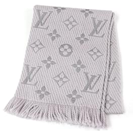 Louis Vuitton-Louis Vuitton Esharp Logomania Monogram Stole-Grey