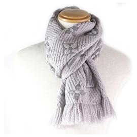 Louis Vuitton-Louis Vuitton Esharp Logomania Monogram Stole-Grey