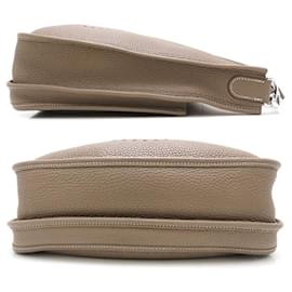Hermès-Sac à épaule Hermes Evelyne III Taurillon Clemence-Marron,Beige