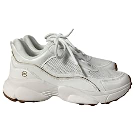 Michael Kors-Michael Kors Katrina Mesh Trainer in Optic White Leather-White