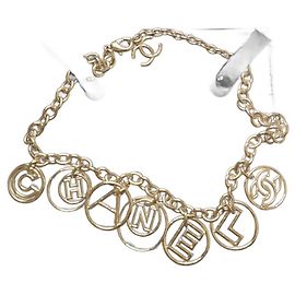 Collana Choker Chanel in Metallo Dorato D'oro