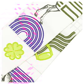 Hermès-Hermes Twilly Garde Robe Pop Scarf-White,Multiple colors