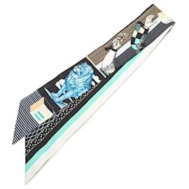Hermès-Hermes Twilly Grand Theatre Nouveau Scarf-Black,Multiple colors