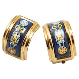Hermès-Boucles d'oreilles clip multi-couleurs Hermes-Multicolore