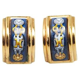 Hermès-Boucles d'oreilles clip multi-couleurs Hermes-Multicolore