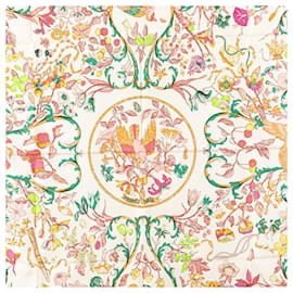 Hermès-Hermes Carré 90 PIERRES D'ORIENT ET D'OCCIDENT Scarf-Rose,Blanc,Vert