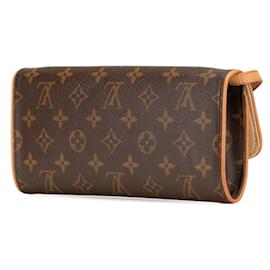 Louis Vuitton-Bolsa de Ombro Pochette Twin GM Monograma Louis Vuitton-Marrom,Monograma