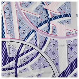 Louis Vuitton-Cachecol Carre Pop LV da Louis Vuitton-Azul,Multicor,Roxo