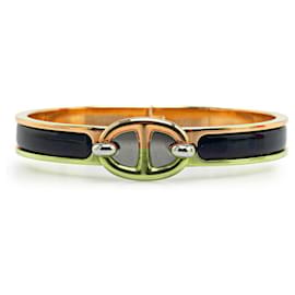 Hermès-Hermes Mini Click PM Chaine d'Ancre Bangle-Golden,Navy blue