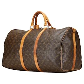 Louis Vuitton-Bolsa Boston Keepall Bandoulière 55 Monograma Louis Vuitton-Marrom,Monograma