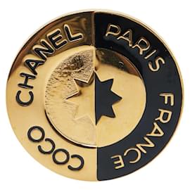 Chanel-Chanel Black and Gold Brooch-Black,Golden